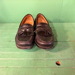 Chaps Dark Leather Tassel Slip-Ons